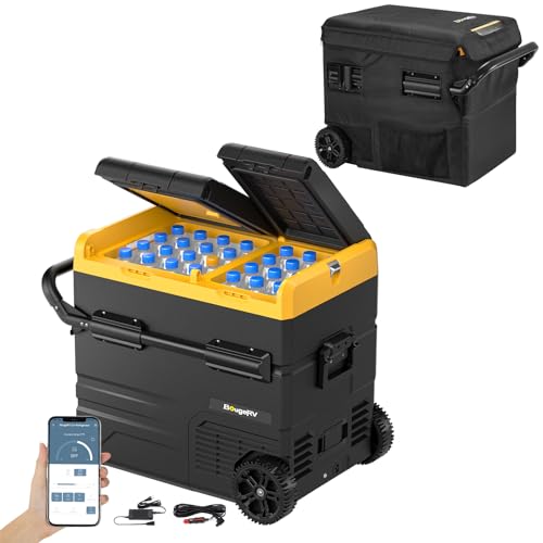 BougeRV CRD 55L Kompressor Kühlbox 12V 230V mit Schutzhülle für CRD 55L Autokühlschränke, Isolierte Schutzabdeckung Wasserdichte Kratzfeste Aufbewahrungstasche von BougeRV