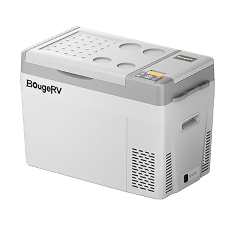 BougeRV Kompressor Kühlbox 29 L, tragbarer Auto-Kühlschrank (-22℃ bis 10℃), 12/24V DC und 110-240V AC, ideal für Auto, Camping und Reisen, Grau von BougeRV