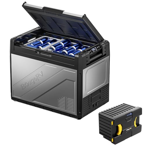 BougeRV Rocky 52L Kompressor Kühlbox Auto mit Akku Aufladbarem Solarbetrieben, Zweizonen-Temperaturregelung APP-Steuerung, Akkubetrieben Auto Kühlschrank mit Batterie 12/24V 230V für Camping Boot BougeRV Rocky 52L Kompressor Kühlbox Auto mit Akku Aufladbarem Solarbetrieben, Zweizonen-Temperaturregelung APP-Steuerung, Akkubetrieben Auto Kühlschrank mit Batterie 12/24V 230V für Camping Boot von BougeRV