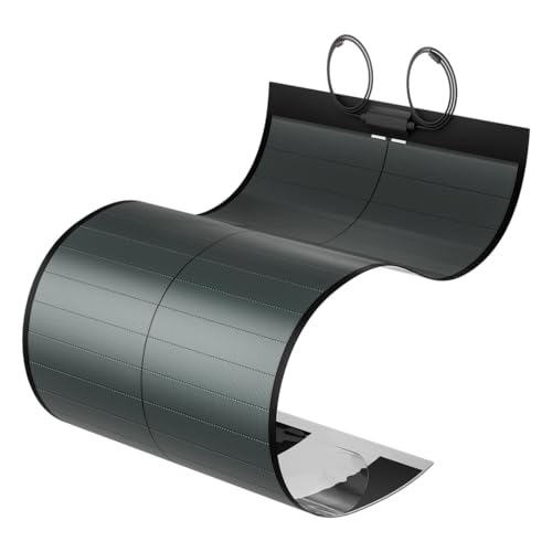 BougeRV Yuma 100W CIGS Solarpanel Flexibel 360° Flexible Solarmodule ETFE IP68 mit Klebeband Solarplatten für Wohnmobil Camping Garten Boot Yacht Auto Oberflächen balkonkraftwerk 24 Bypass-Dioden von BougeRV