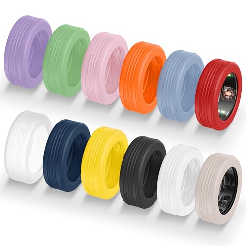 Bougraite Schutzhülle für Oura Ring 4 / Gen3 / Samsung Galaxy Ring / UltraHuman, Silikon, elastisch, kratzfest, Streifen, rutschfest, Wellenstruktur, 12 Stück von Bougraite