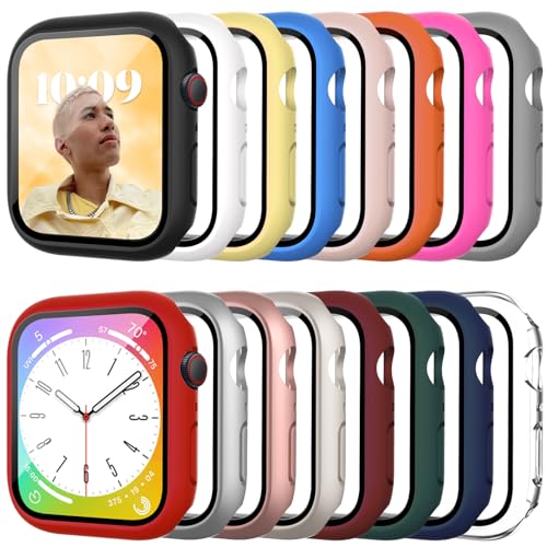 Bougraite Schutzhülle für Apple Watch Serie 10, 42 mm, mit Displayschutzfolie aus gehärtetem Glas, kratzfeste Schutzhülle, kompatibel mit iWatch S10, 42 mm, 16 Stück Bougraite Schutzhülle für Apple Watch Serie 10, 42 mm, mit Displayschutzfolie aus gehärtetem Glas, kratzfeste Schutzhülle, kompatibel mit iWatch S10, 42 mm, 16 Stück von Bougraite