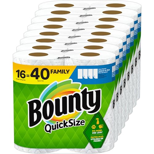 Whew Bounty Papierhandtücher, Weiß, Familienrollen (143 Blatt pro Rolle), 16 Rollen (WHYT) von Bounty