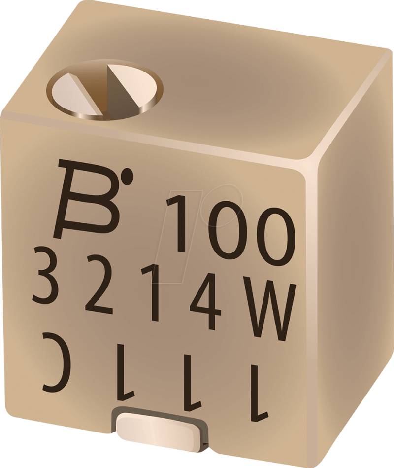 BOU 3214W-1-103 - Spindeltrimmer, 5 Gänge, 10 kOhm, linear von Bourns