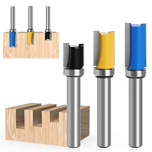 Boutihao 8mm Schaft Bündigfräser, 3 Stück Bündigfräser 8mm, Fräser 8mm Schaft Oberfräse, Holz Fräser Router Bit für Bündigfräser Kugellager Oben, Trimm Carving Tool Boutihao 8mm Schaft Bündigfräser, 3 Stück Bündigfräser 8mm, Fräser 8mm Schaft Oberfräse, Holz Fräser Router Bit für Bündigfräser Kugellager Oben, Trimm Carving Tool von Boutihao