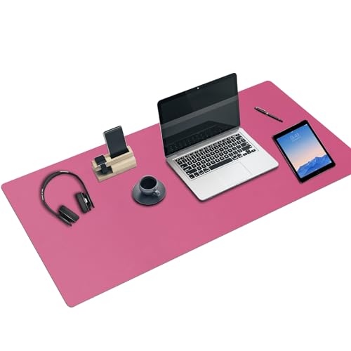 Leder-Schreibtischunterlage, 47 "x 24 "XXX Große Business-Schreibtischunterlage, Wasserdichte Schreibtischunterlage für den Desktop(XXXL-Rose Pink) von Boutilon