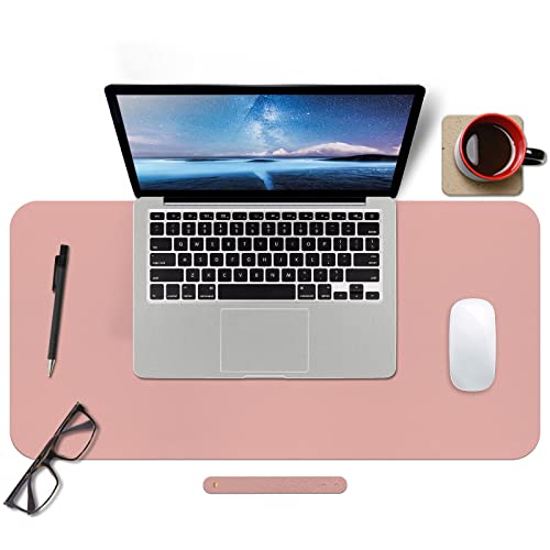 Leder-Schreibtischunterlage,wasserdichte Schreibtischunterlage für Schreibtisch, Schreibtischunterlage für Tastatur und Maus, Leder-Mauspad-Schutz für Büro und Zuhause, 60 * 35cm (S Pink) von Boutilon