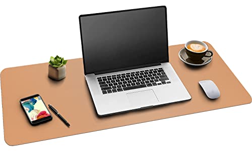 Leder-Schreibtischunterlage,wasserdichte Schreibtischunterlage für Schreibtisch, Schreibtischunterlage für Tastatur und Maus, Leder-Mauspad-Schutz für Büro und Zuhause, 76 * 36.5cm(M Orange Pink) von Boutilon