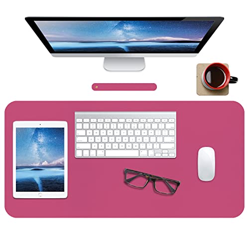 Leder-Schreibtischunterlage,wasserdichte Schreibtischunterlage für Schreibtisch, Schreibtischunterlage für Tastatur und Maus, Leder-Mauspad-Schutz für Büro und Zuhause, 76 * 36.5cm(M Rose Pink) von Boutilon