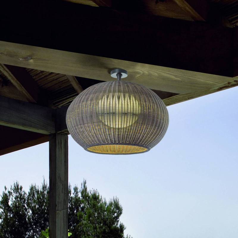 Bover LED-Außen-Deckenlampe Garota, weiß/elfenbeinfarben von Bover