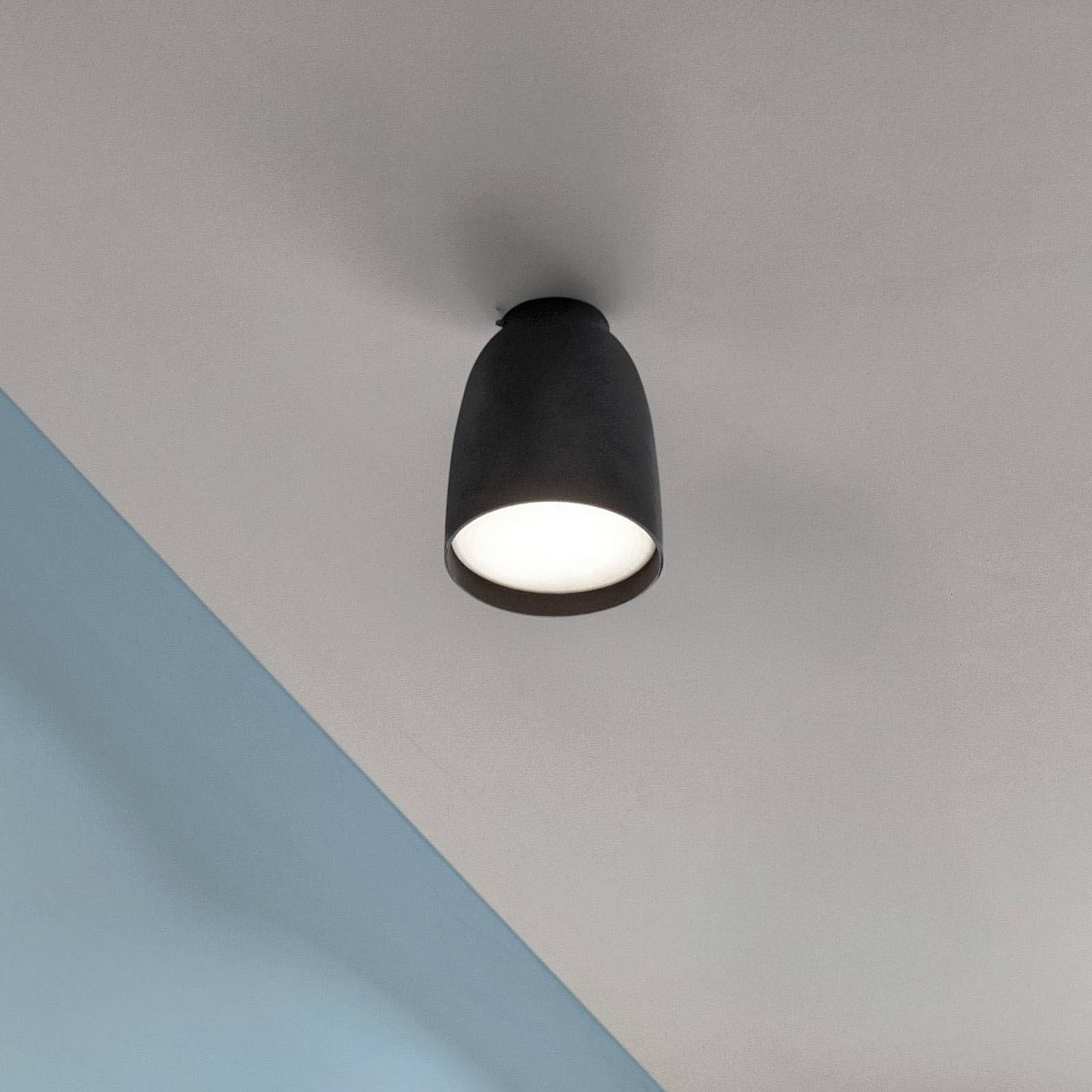 Bover LED-Außen-Deckenlampe Nut, schwarz, Alu/Stahl, Ø 10 cm Bover LED-Außen-Deckenlampe Nut, schwarz, Alu/Stahl, Ø 10 cm von Bover