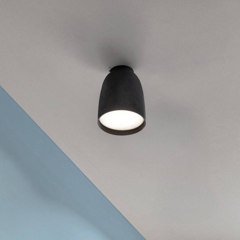 Bover LED-Außen-Deckenlampe Nut, schwarz, Alu/Stahl, Ø 10 cm von Bover