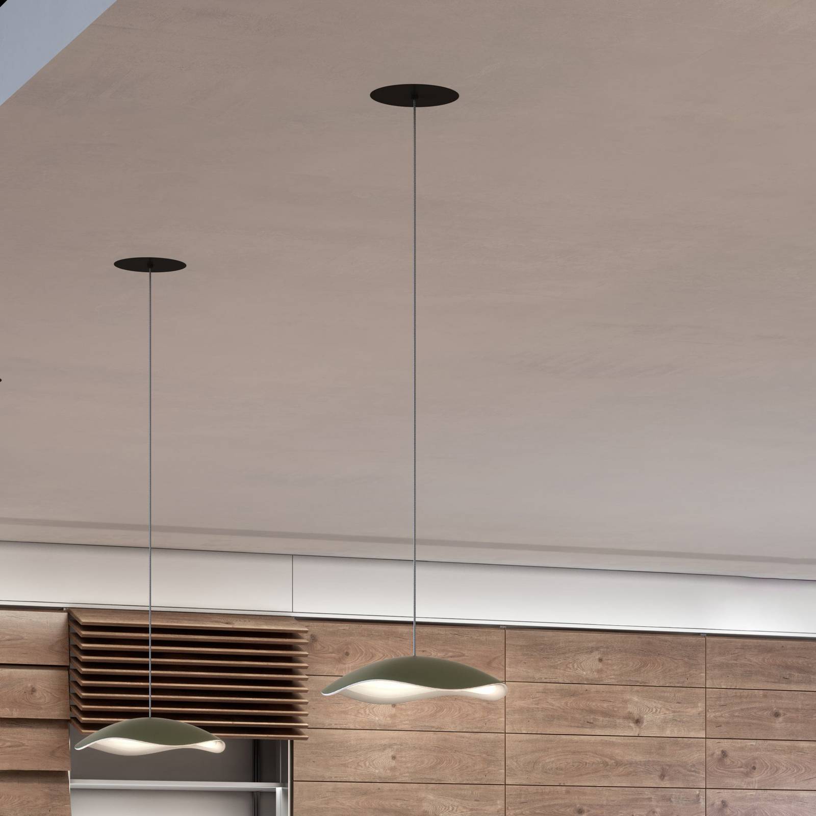 Bover LED-Einbau-Hängelampe Valentina S24, olivgrau/weiß von Bover