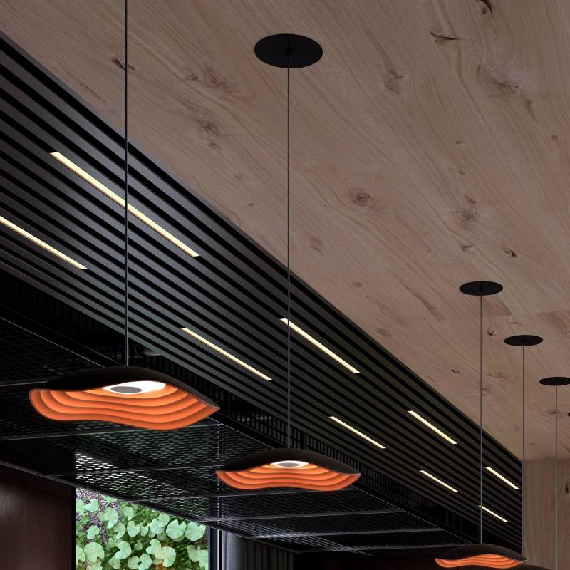 Bover LED-Einbau-Hängelampe Valentina S24, schwarz/kupfer von Bover
