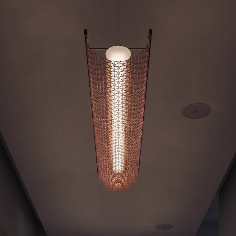 Bover LED-Hängelampe Nans Balis S/140, braun/rot, 140 cm von Bover