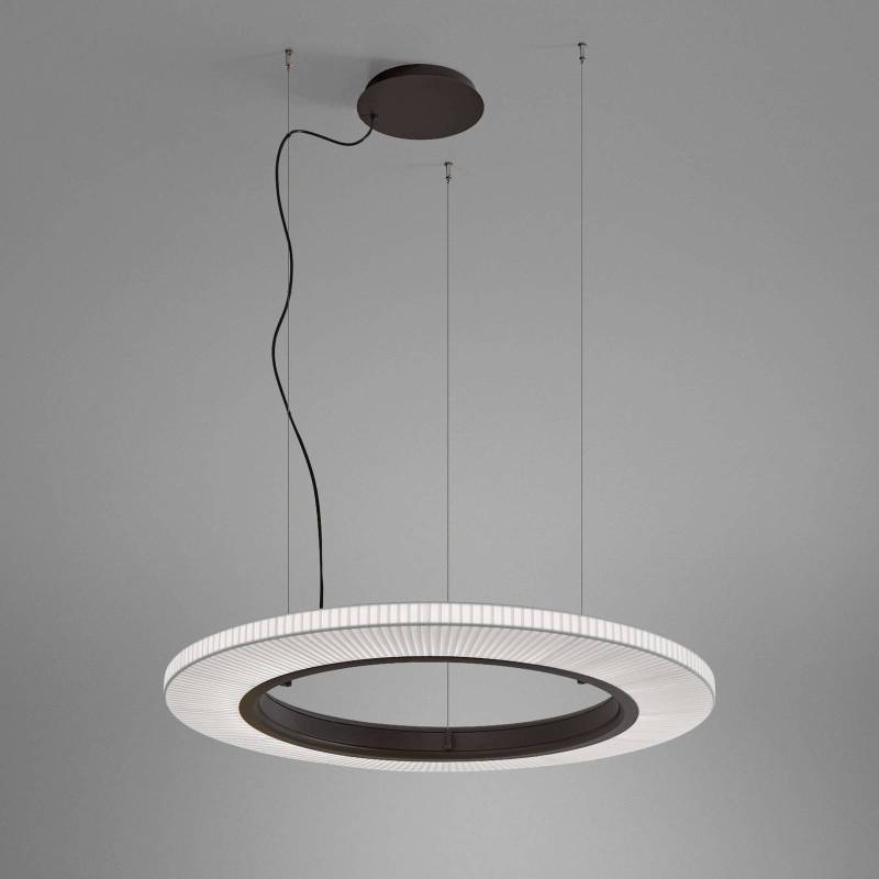 Bover LED-Hängelampe Roda S/90, braun/weiß, Ø 90 cm, 1-10V von Bover