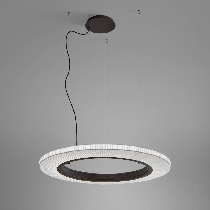 Bover LED-Hängelampe Roda S/90, braun/weiß, Ø 90 cm, TRIAC von Bover