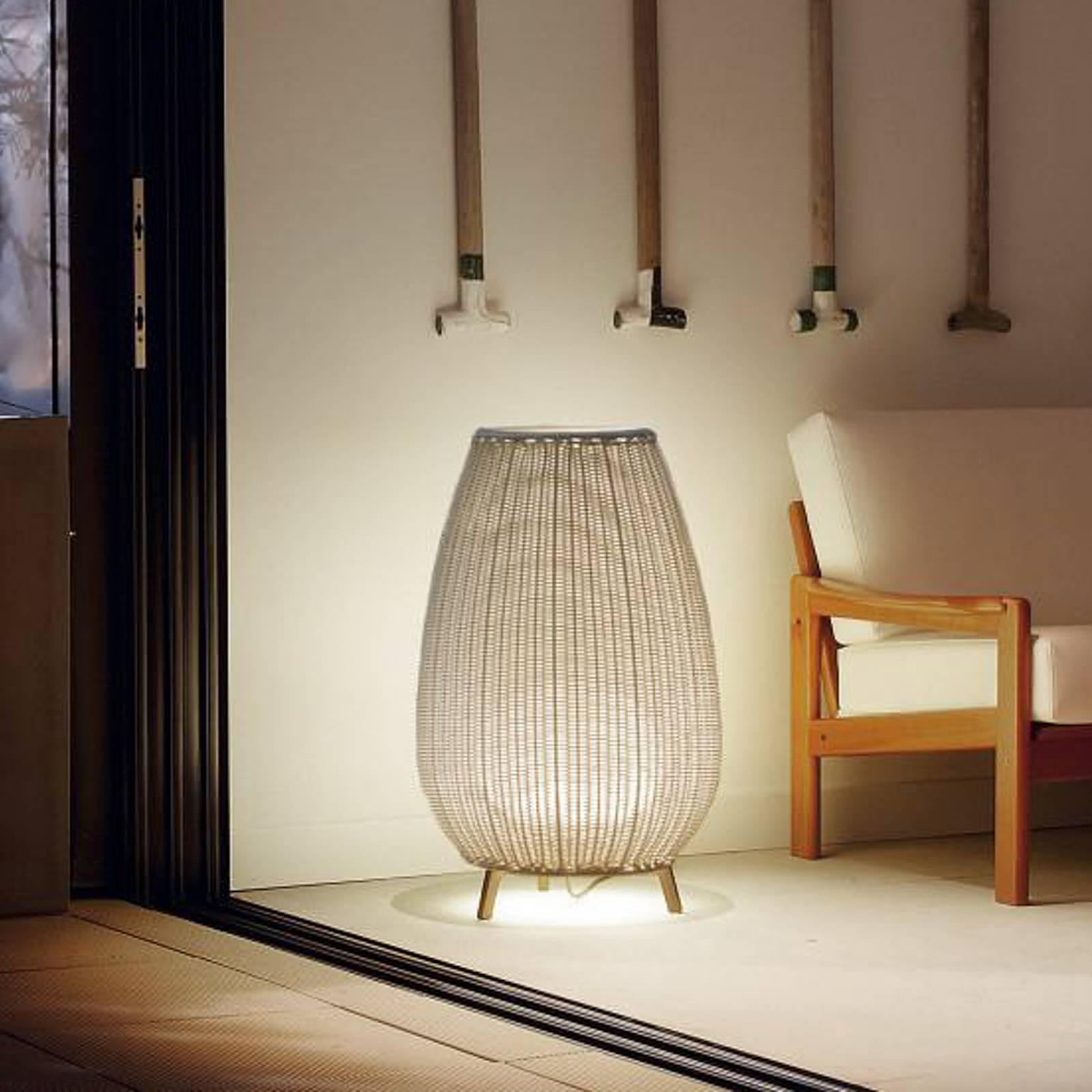 Bover LED-Terrassenleuchte Amphora, 77 cm, grafitbraun/beige Bover LED-Terrassenleuchte Amphora, 77 cm, grafitbraun/beige von Bover
