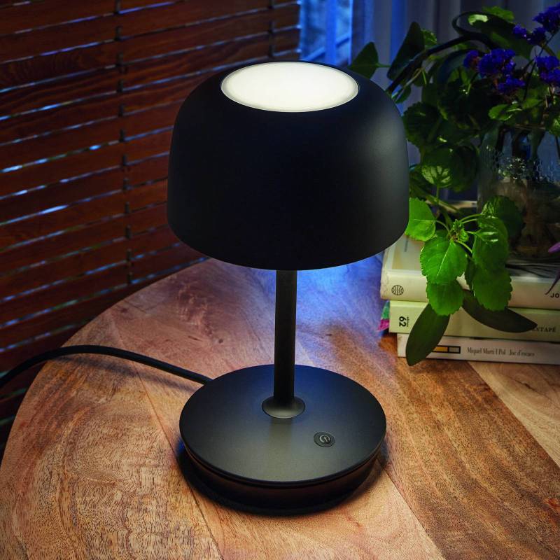 Bover LED-Tischlampe Bol, schwarz matt, Höhe 30 cm, Alu von Bover