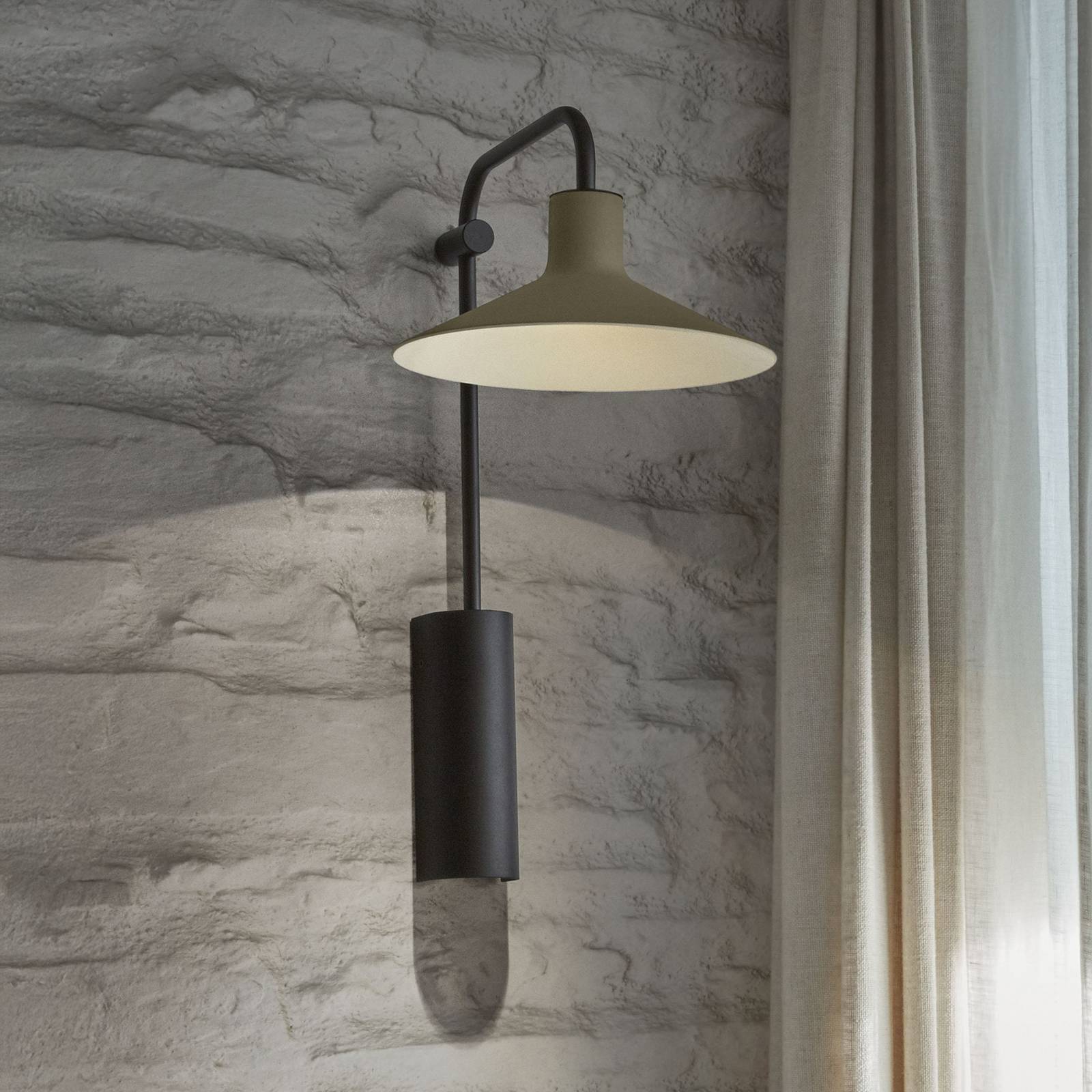 Bover LED-Wandlampe Platet A/02, schwarz/olivgrau Bover LED-Wandlampe Platet A/02, schwarz/olivgrau von Bover