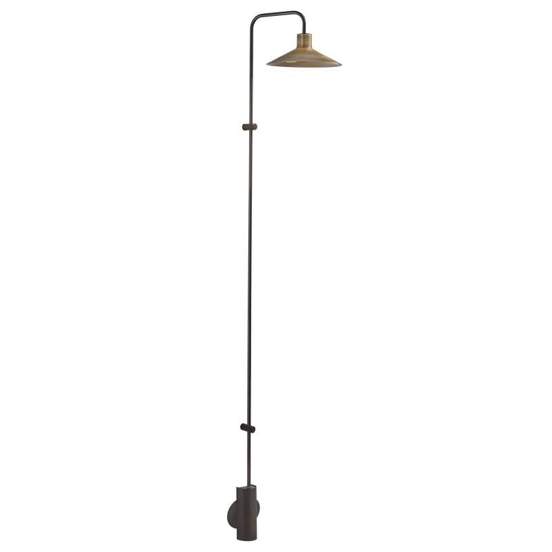 Bover LED-Wandlampe Platet A/06, schwarz/antik-messingfarben von Bover
