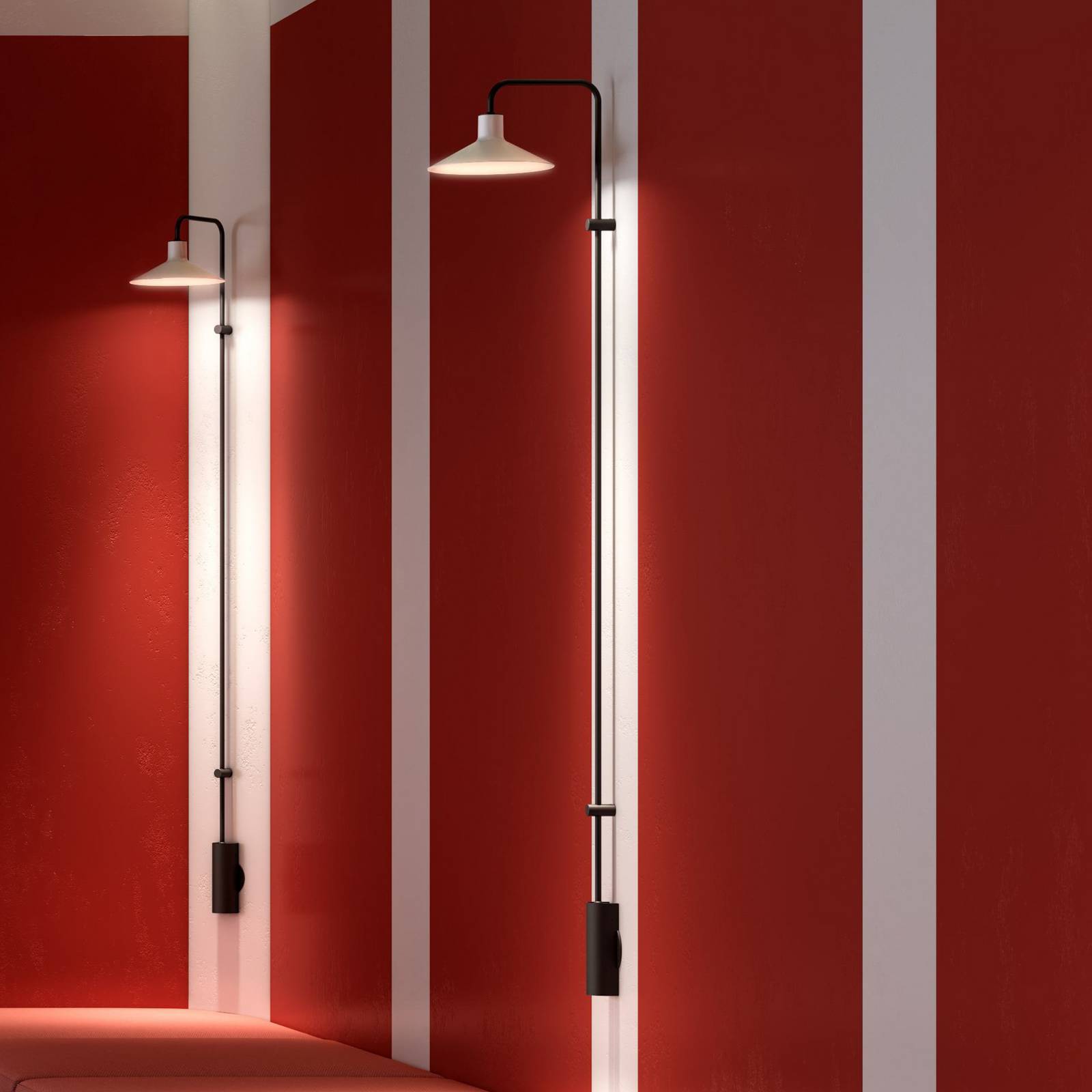 Bover LED-Wandlampe Platet A/06, schwarz/grau, 154 cm Bover LED-Wandlampe Platet A/06, schwarz/grau, 154 cm von Bover