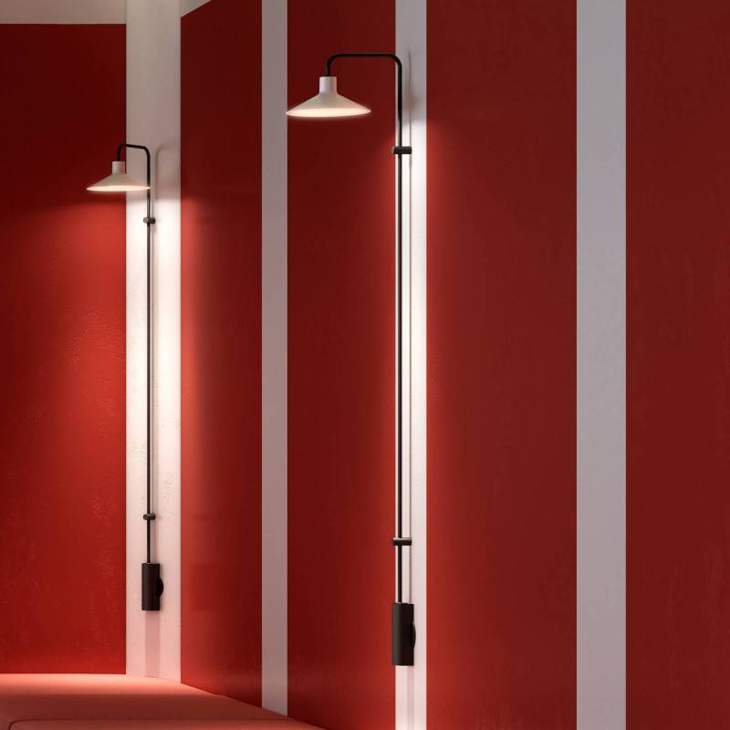 Bover LED-Wandlampe Platet A/06, schwarz/grau, 154 cm von Bover