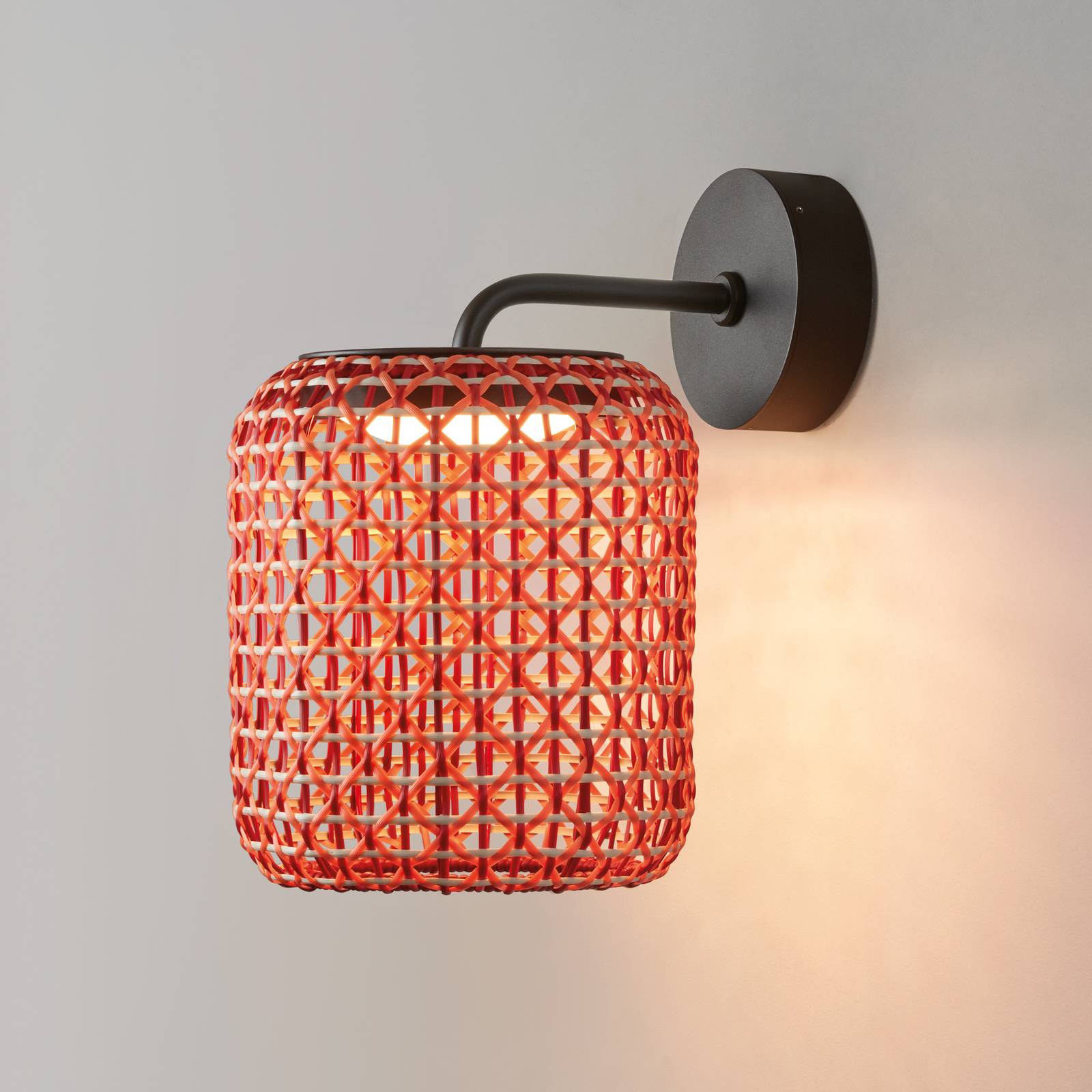 Bover Nans A LED-Außenwandleuchte, rot, Ø 21,6 cm von Bover