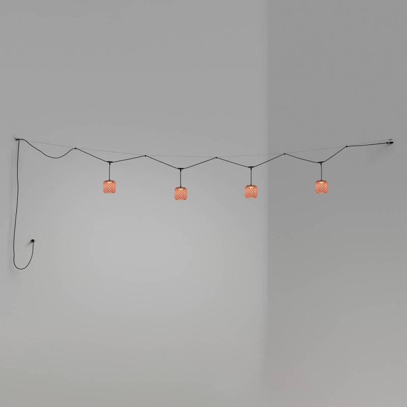 Bover Nans S/16/4L LED-Außen-Pendelleuchte, rot von Bover