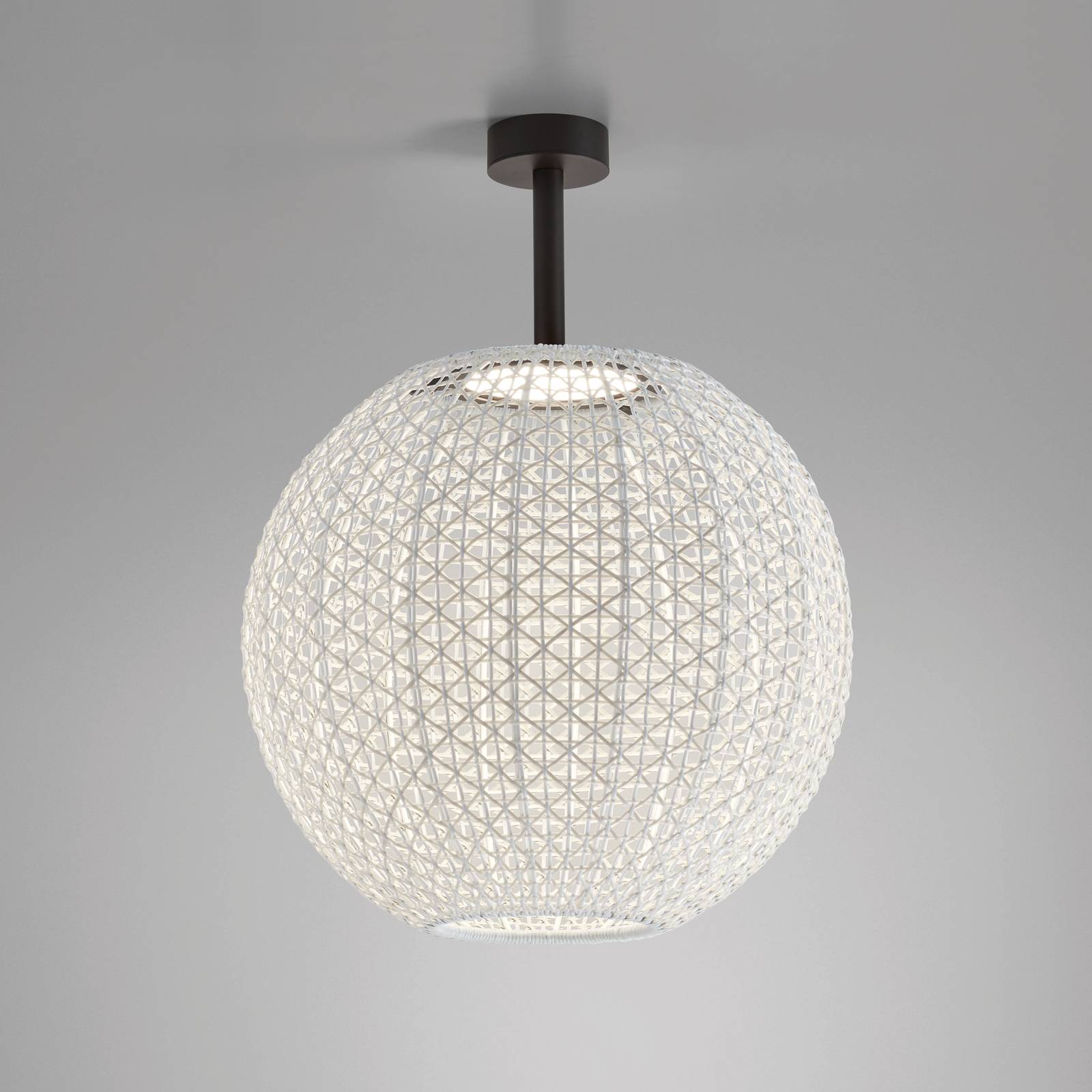 Bover Nans Sphere PF/60 LED-Außendeckenlampe beige von Bover