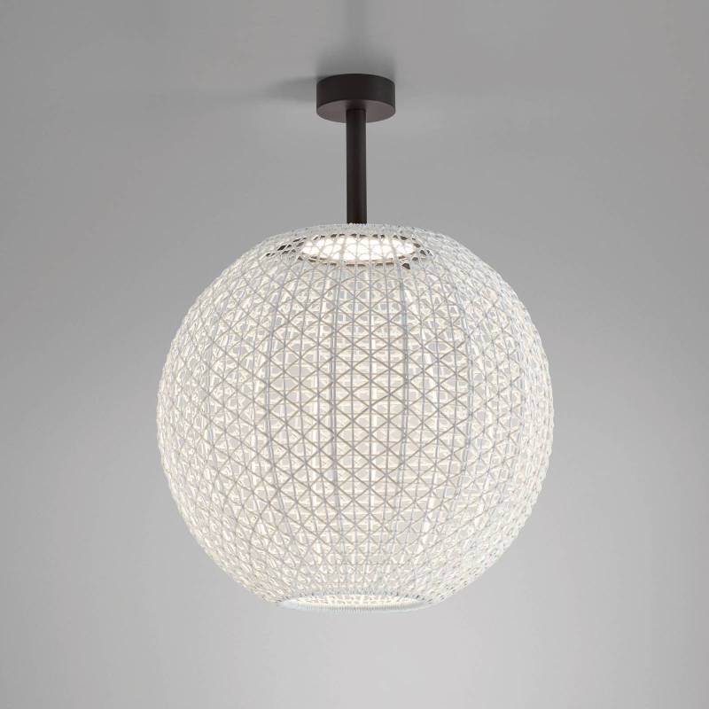Bover Nans Sphere PF/60 LED-Außendeckenlampe beige von Bover
