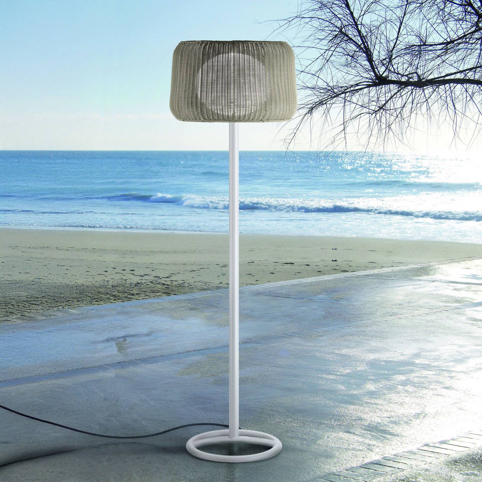 Bover Terrassenlampe Fora P, naturweiß/beige, Höhe 165 cm, Bover Terrassenlampe Fora P, naturweiß/beige, Höhe 165 cm, von Bover