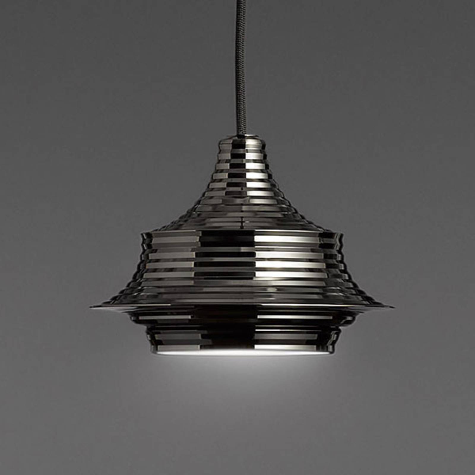 Bover Tibeta 02 - LED-Pendelleuchte, chrom-schwarz von Bover
