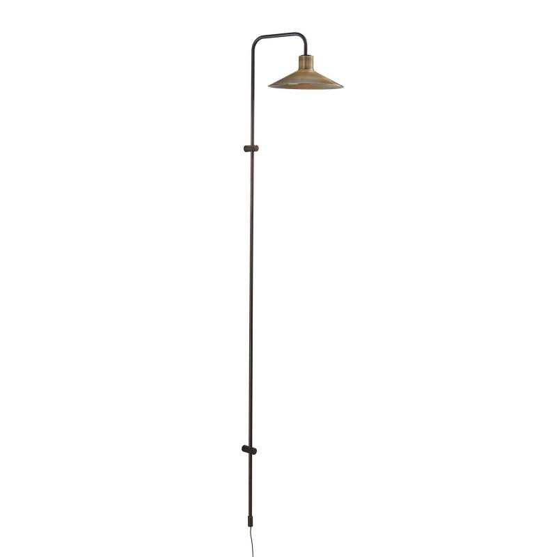 Bover Wandlampe Platet A/05, schwarz/messingfarben, 142 cm von Bover