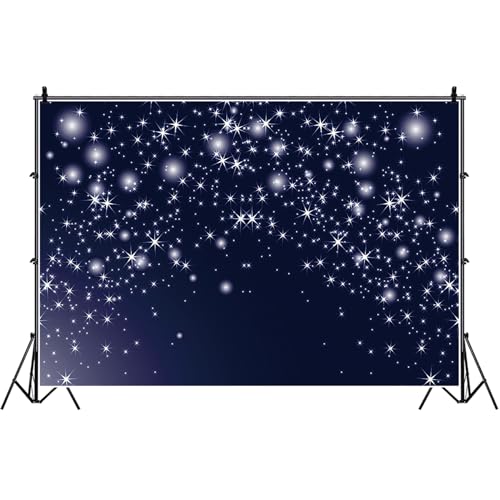 Bovlleetd 220x150cm Blauer Sternennachthimmel Hintergrund Shining Twinkle Little Stars Fotografie Hintergrund Neugeborenes Baby Dusche Geburtstag Party Zubehör Fotostudio Stand Requisiten Vinyl von Bovlleetd