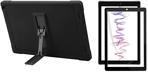 Bowtus Onn 7 Zoll Tablet Gen 3 Hülle (2022 Modell), [Ständer] [Hülle für Kinder] Stoßfeste Silikonhülle Tablet Schutzhülle Ständer Cover Case für Onn 7 Zoll Tablet (Schwarz + Glasfolie) von Bowtus