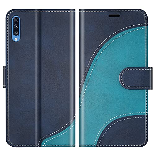 BoxTii Hülle für Galaxy A70 / Galaxy A70S, Leder Handyhülle für Samsung Galaxy A70 / Galaxy A70S, Ledertasche Klapphülle Schutzhülle mit Kartenfächer und Magnetverschluss, Blau von BoxTii