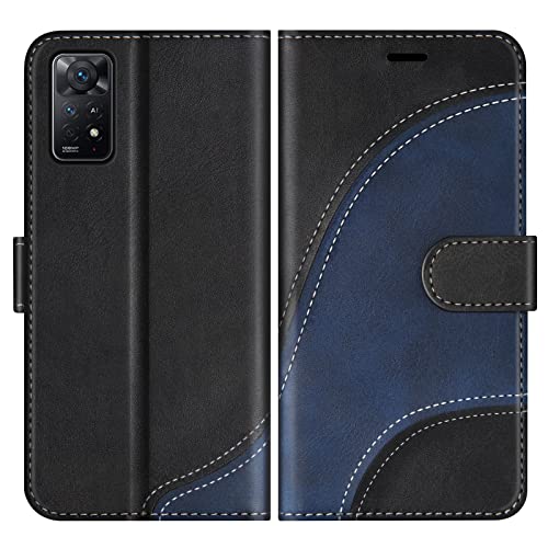 BoxTii Hülle für Xiaomi Redmi Note 11 Pro 4G / 5G, PU Leder Handyhülle für Xiaomi Redmi Note 11 Pro 4G / 5G, Ledertasche Klapphülle Schutzhülle mit Kartenfächer und Magnetverschluss, Schwarz von BoxTii