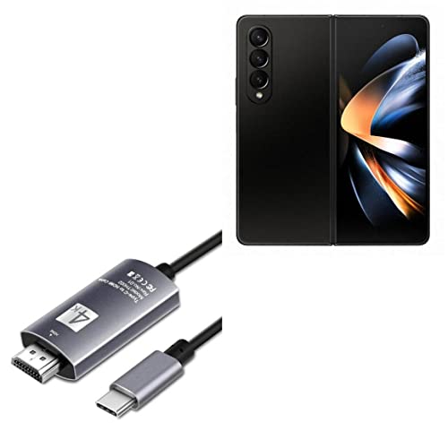 BoxWave Kabel kompatibel mit Samsung Galaxy Z Fold 4 (Kabel von BoxWave) – SmartDisplay-Kabel – USB Typ-C auf HDMI (1,8 m), USB C/HDMI Kabel für Samsung Galaxy Z Fold 4 – Jet Black von BoxWave Corporation