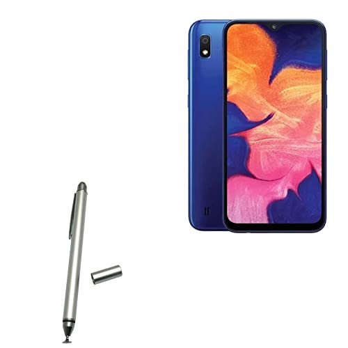 BoxWave Stylus-Eingabestift für Samsung Galaxy A10e (Stylus Pen von BoxWave) – kapazitiver DualTip Stylus, Faserspitze, kapazitiver Eingabestift für Samsung Galaxy A10e – Metallic Silber von BoxWave Corporation