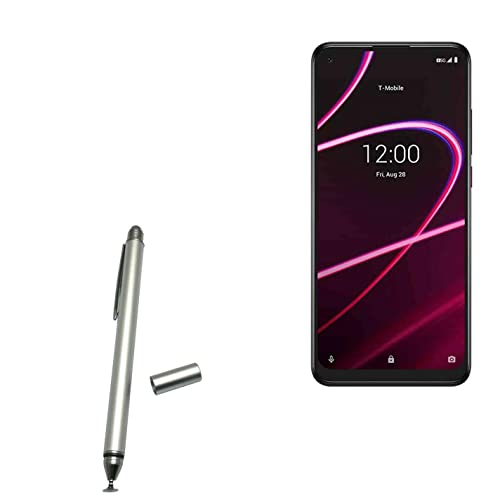 BoxWave Stylus-Eingabestift für T-Mobile REVVL 5G (Stylus Pen von BoxWave) – kapazitiver DualTip Stylus, Faserspitze, kapazitiver Eingabestift für T-Mobile REVVL 5G – Metallic Silber von BoxWave Corporation