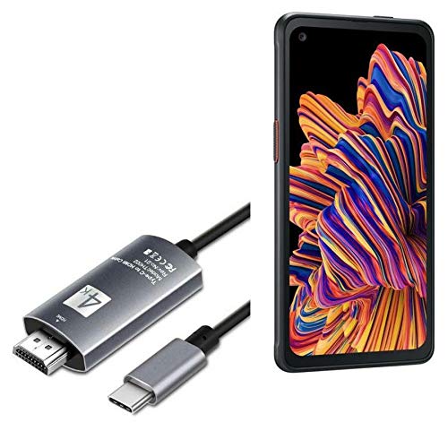 Kabel für Samsung Galaxy XCover Pro (Kabel von BoxWave) – SmartDisplay-Kabel – USB Typ-C auf HDMI (1,8 m), USB C/HDMI Kabel für Samsung Galaxy XCover Pro – Jet Black von BoxWave Corporation