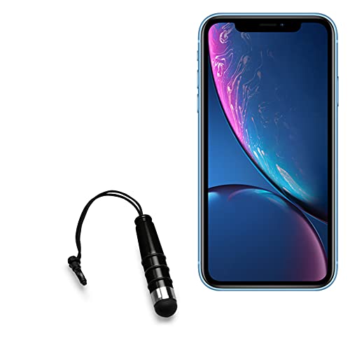 BoxWave Stylus Pen Kompatibel mit Apple iPhone XR - Mini Kapazitiver Stylus, Kleine Gummispitze Kapazitiver Stylus Pen - Jet Black von BoxWave