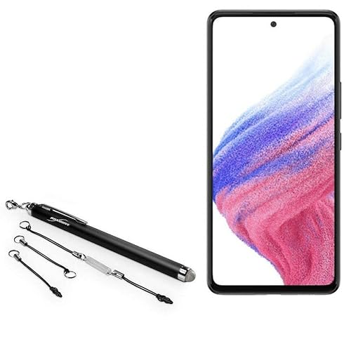 BoxWave Eingabestift für Samsung Galaxy A53 5G (Stylus Pen von BoxWave), kapazitiver Eingabestift mit Faserspitze für Samsung Galaxy A53 5G, Tiefschwarz von BoxWave