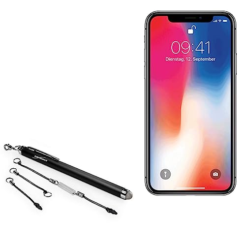 BoxWave Eingabestift für iPhone X (kapazitiver EverTouch Stylus), Faserspitze, Tiefschwarz von BoxWave