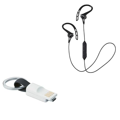 BoxWave Kabel kompatibel mit JVC HA-EC20BT – Micro-USB-Schlüsselanhänger-Ladegerät, Schlüsselanhänger, Micro-USB-Kabel – Tiefschwarz von BoxWave