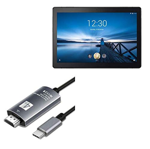 BoxWave Kabel kompatibel mit Lenovo Tab M10 - SmartDisplay-Kabel - USB Typ-C auf HDMI (1,8 m), USB C/HDMI Kabel für Lenovo Tab M10 - Jet Black von BoxWave