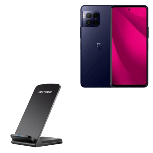 BoxWave Ladegerät kompatibel mit T-Mobile REVVL 7 Pro 5G - Kabelloser QuickCharge-Ständer (10 W), kein Kabel; kein Problem! Laden Sie Ihr Telefon mit Leichtigkeit! - Jet Black von BoxWave
