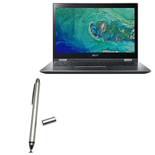 BoxWave Stylus-Eingabestift für Acer Spin 3 (SP314-52) (kapazitiver DualTip Stylus, Glasfaser-Spitze, kapazitiver Stylus-Eingabestift für Acer Spin 3 (SP314-52), Metallic-Silber von BoxWave