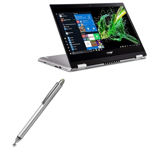 BoxWave Stylus-Eingabestift für Acer Spin 3 (SP314-53N), kapazitiver DualTip Stylus, Glasfaser-Spitze, kapazitiver Eingabestift für Acer Spin 3 (SP314-53N), Metallic-Silber von BoxWave